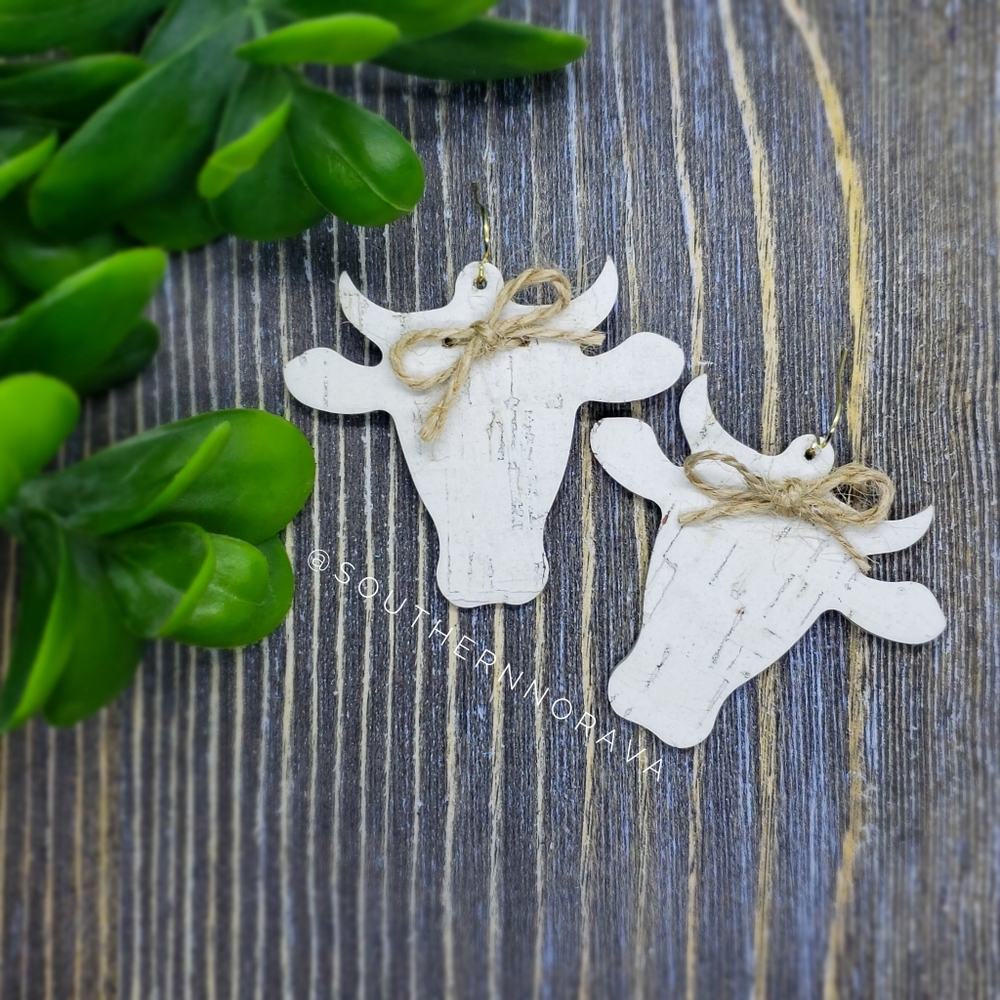 Cow Head Cork on Genuine Leather Earrings